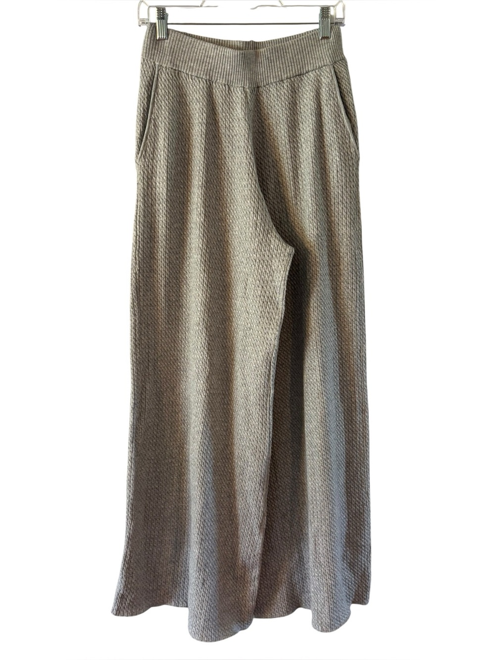 WeWoreWhat Women's Gray Wide Leg Slouchy‎ Waffle Knit Sweatpants Size S